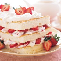 Strawberry-Angel Food Cake...this picuture is taken by me!