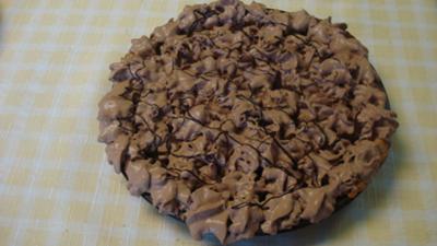 Rocky Road Pie with Chocolate Whipped Cream and Syrup Topping